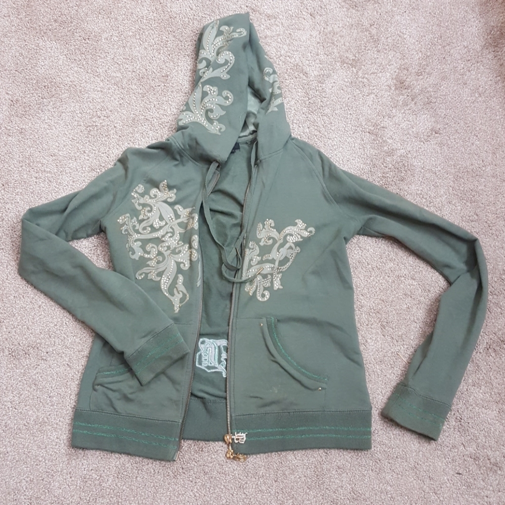 Navy green zip up